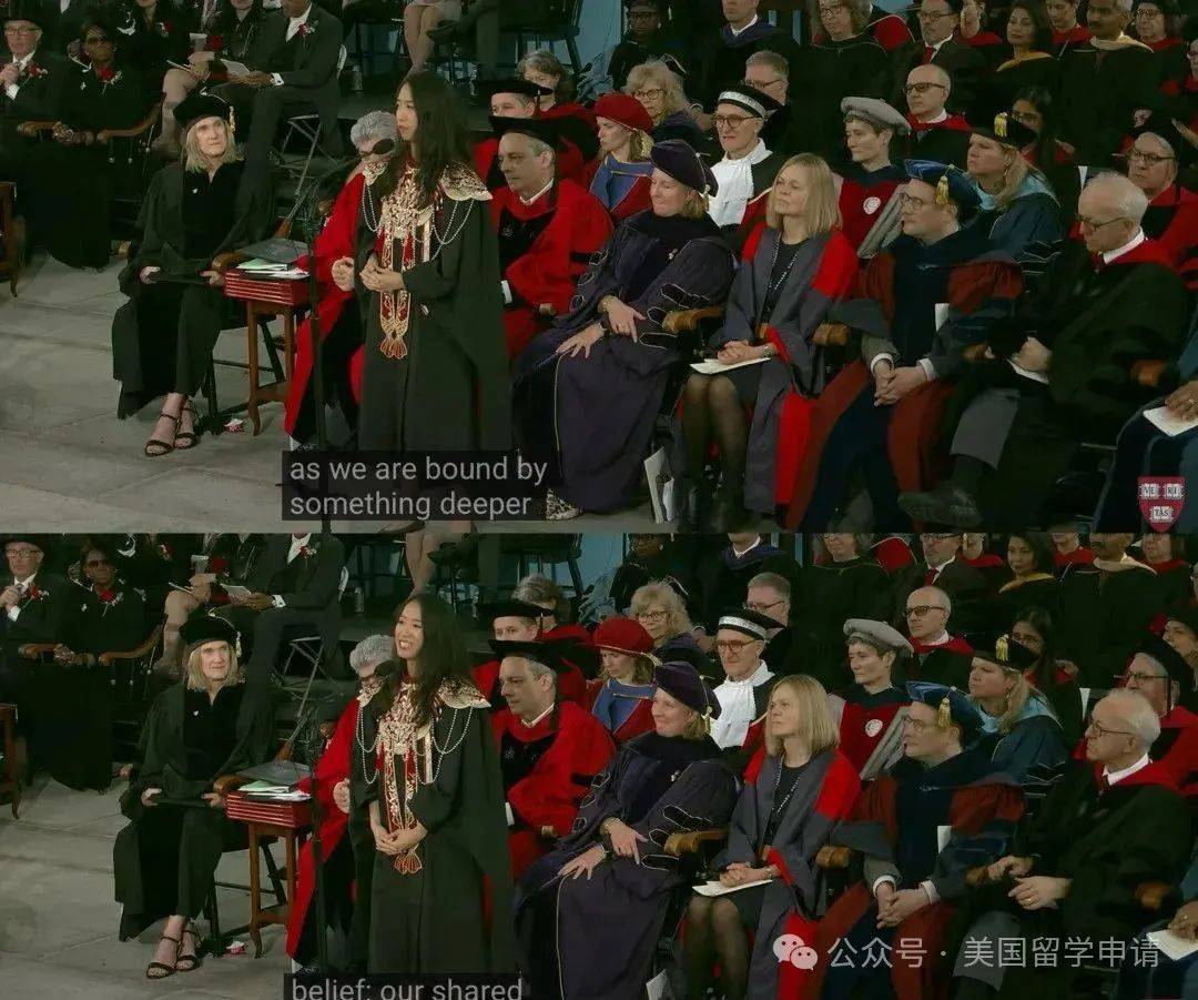 讲的中国女生蒋雨融来自青岛英高毕业本科就读于杜克尊龙凯时·中国网站震撼全场！史上首位在哈佛毕业演(图5)